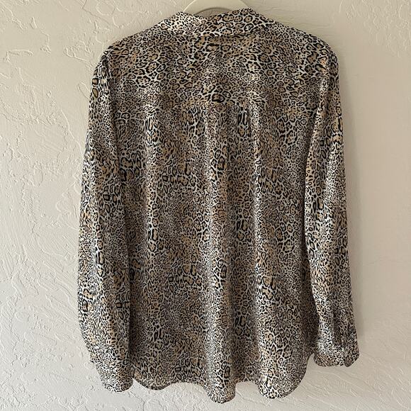 CHICOS | Women’s Animal-Print Shirt Size 2 Large Long Sleeve Button Down Blouse - Picture 8 of 12